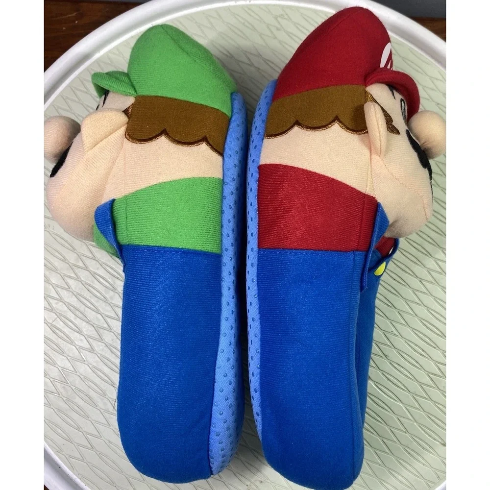 Nintendo Super Mario Bros 3D Plush Bedroom Slippers Boy Or Girl Blue Youth‎ 4-5